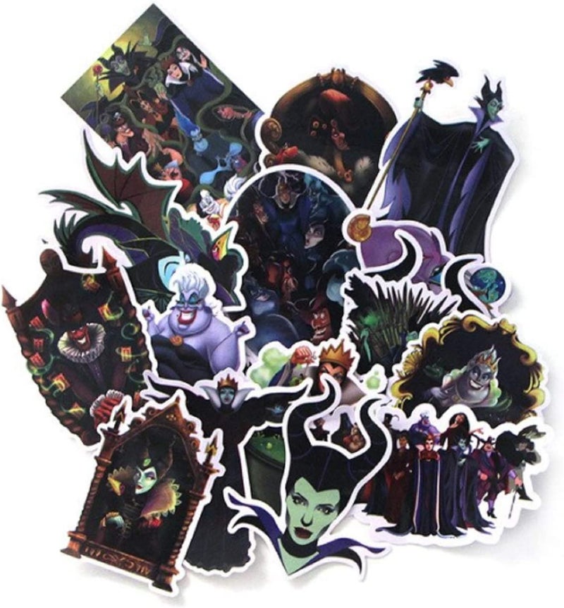 DmStore Evil Female Villains Cartoon Characters Decal Stickers Assorted Lot of 17 Pieces - Image 1